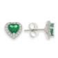 Orecchini Cuore Verde in Argento EZB083792